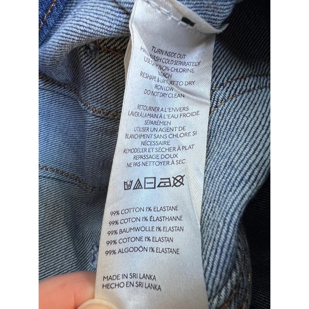 Anthropologie Maeve The Colette Wide Leg Crop Jeans Studded Embellished Blue 27 - Picture 5 of 6